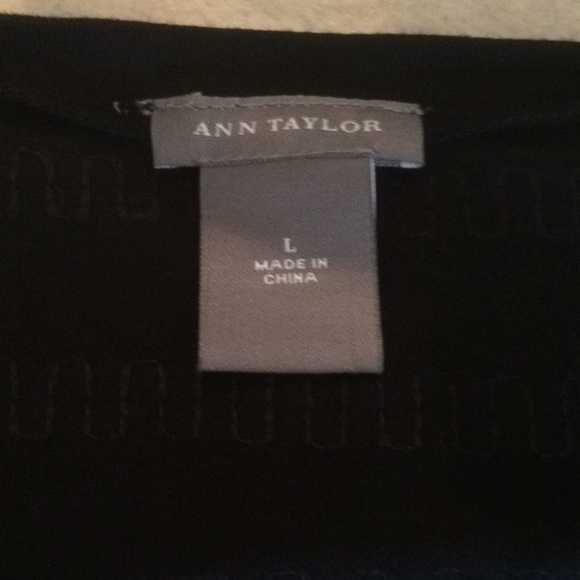 Ann Taylor black sequined striped top - Picture 3 of 3